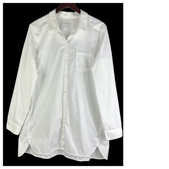 J Jill White Shirt Collection Sz Large Tall LT 12 14 Top Blouse Button Down - Picture 2 of 6